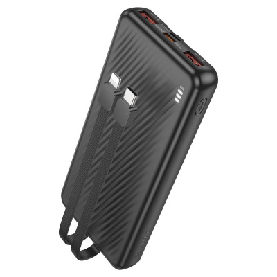 Power bank Borofone BJ57 10000mAh, 22.5W, кабеля USB: Lighting, Type-C, Black, 270g, Box