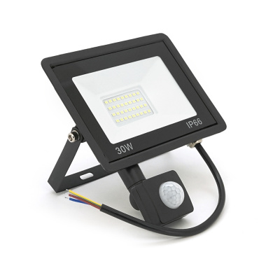 Прожектор LED з датчиком руху Ritar ZB-PGGY-30W, 30W, SMD2835, IP65, 2400Lm, 6500K (100%), Ra>70, 141*126*40mm, Black