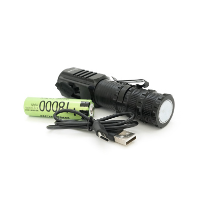 Ліхтарик ручний BP-301R, 3 режими, корпус алюміній, магніт, індикація заряду, акумулятор 18650, кабель USB, BOX