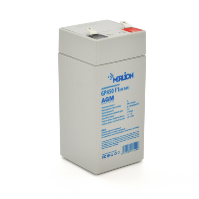 Акумуляторная батаре MERLION AGM GP450F1 4 V 5 Ah ( 47 x 47 x 100 (105 ) )0.615 kg, Grey, Q30